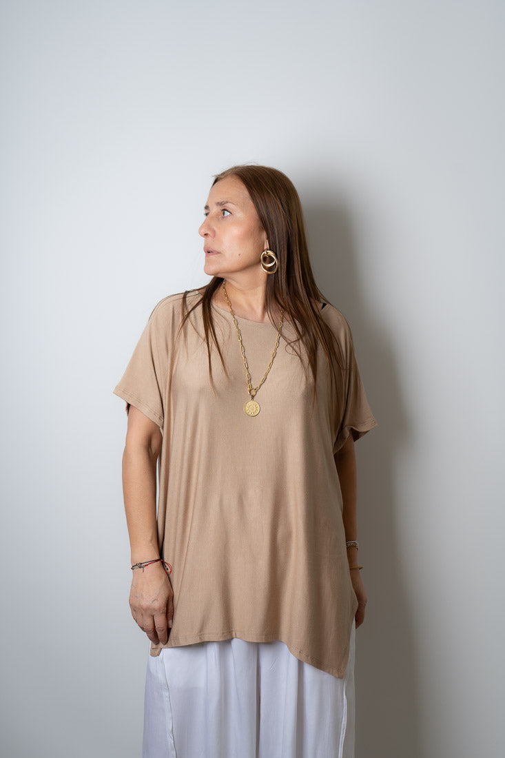 Polera algodón Emilia - Camel