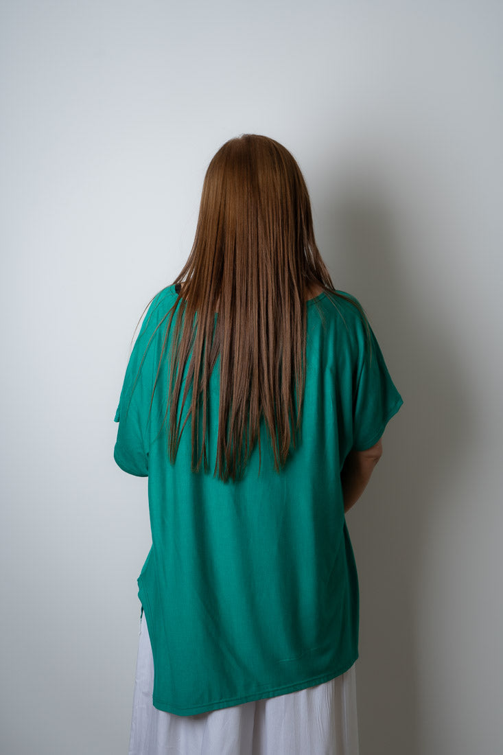 Polera algodón Emilia - Verde turquesa