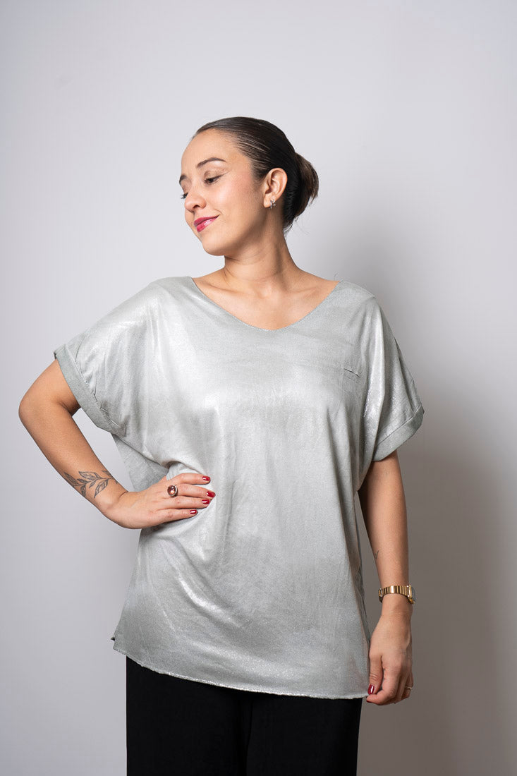 Polera Brillante Margot - Blanco