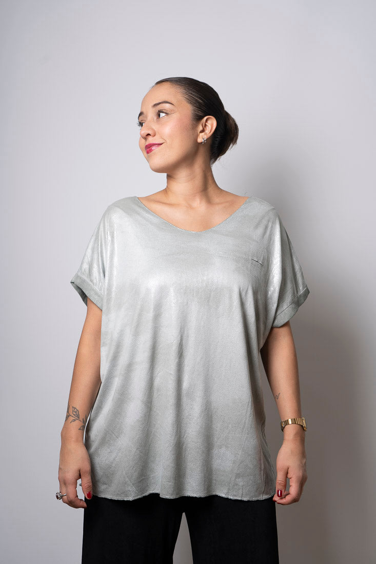 Polera Brillante Margot - Blanco