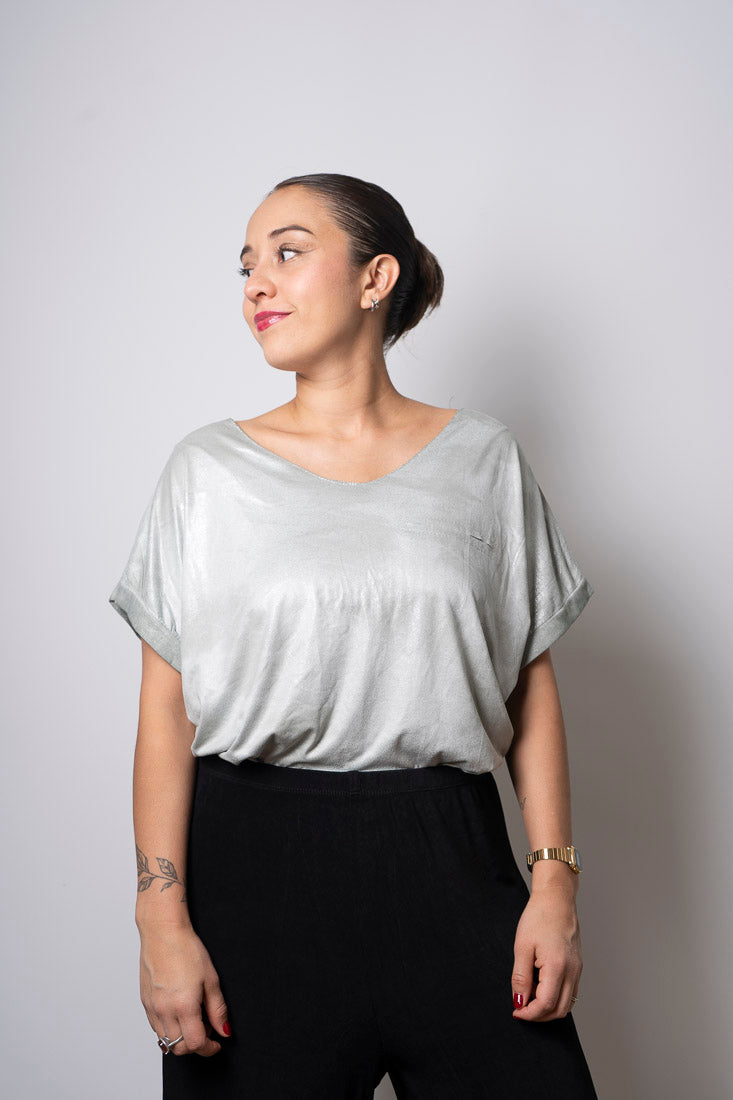 Polera Brillante Margot - Blanco