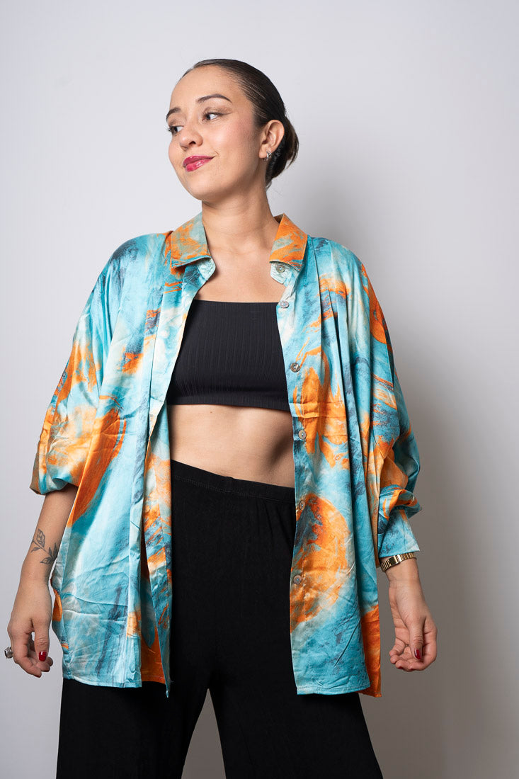 Blusa Satin estampada - Calipso
