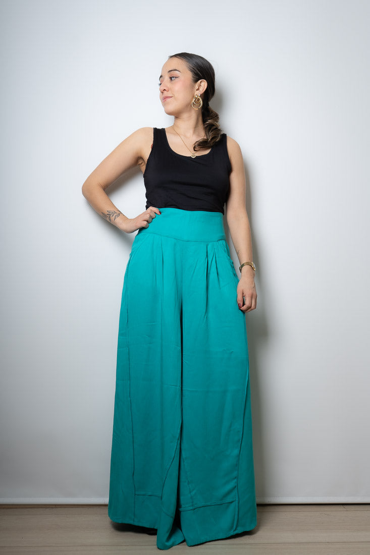 Pantalón Palazo Mica - Turquesa