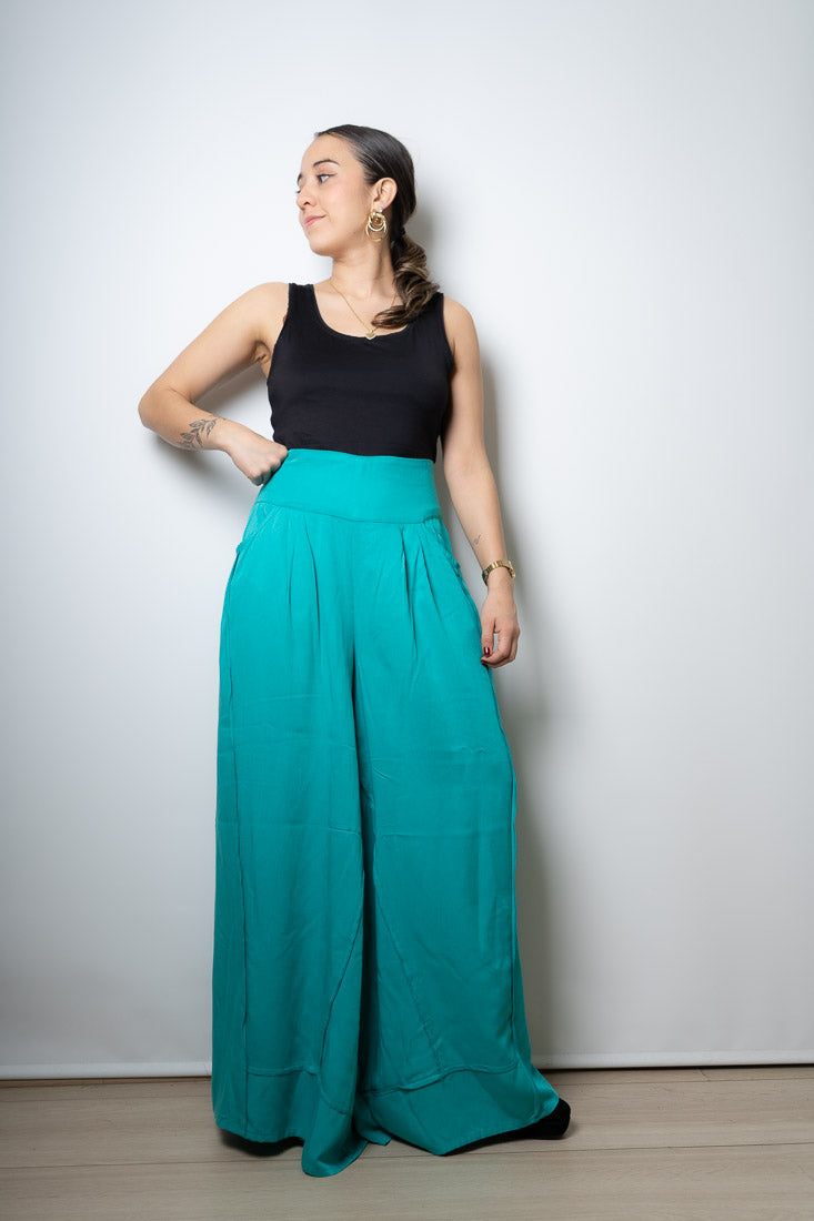 Pantalón Palazo Mica - Turquesa
