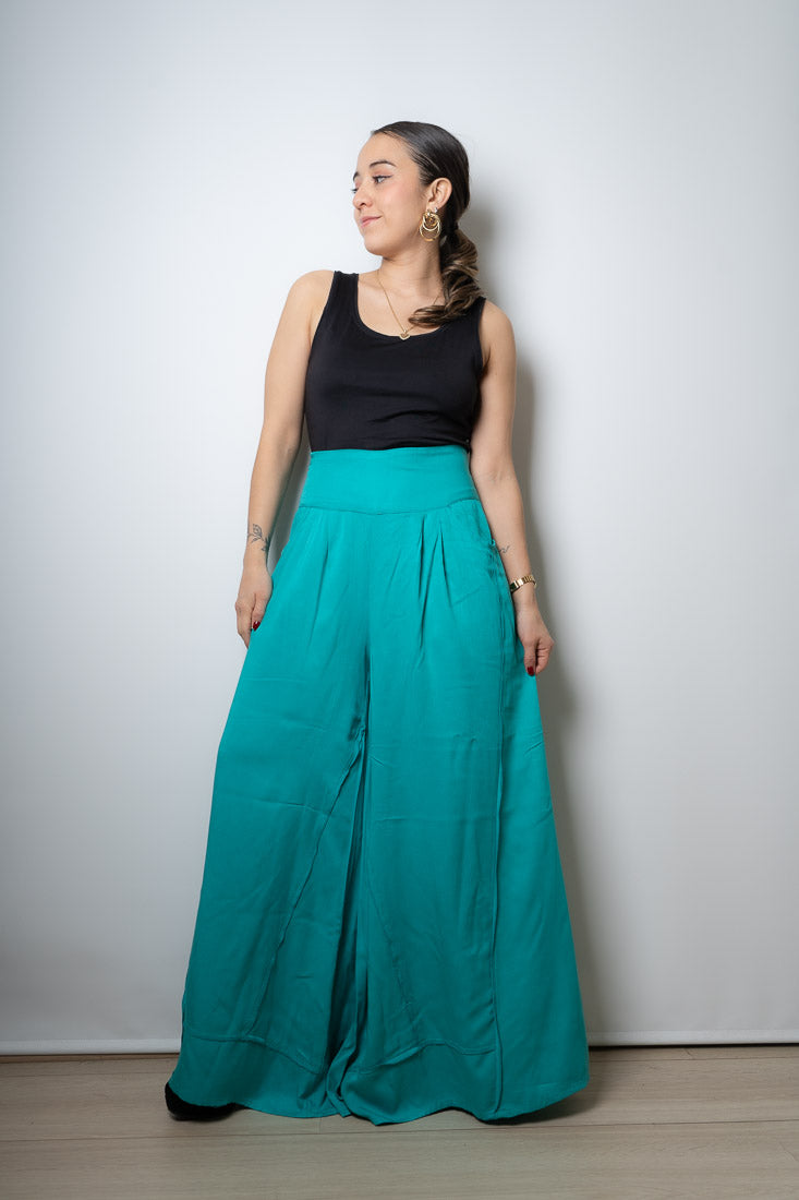 Pantalón Palazo Mica - Turquesa