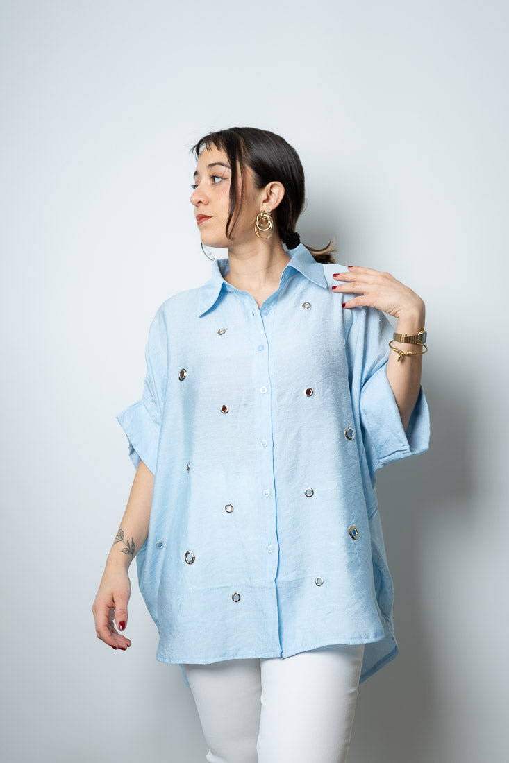 Blusa argollas - Celeste