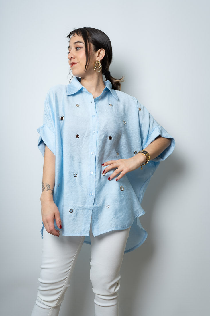 Blusa argollas - Celeste