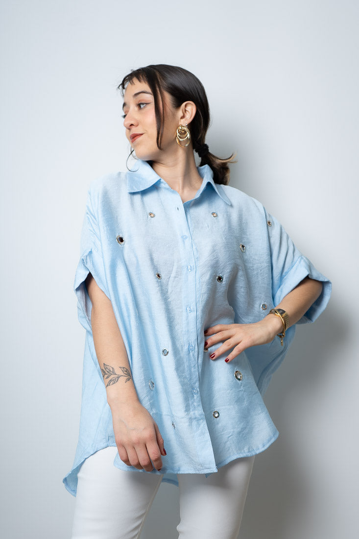 Blusa argollas - Celeste