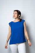 Polera con diseño en espalda - Azul