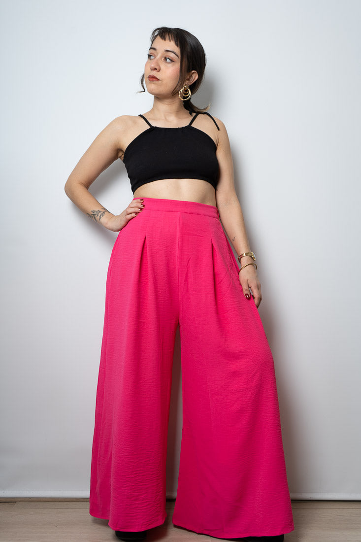 Pantalon Palazzo Aurora - Fucsia