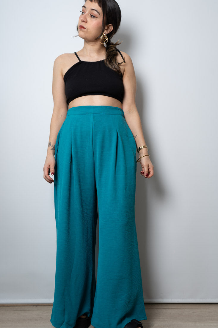 Pantalon Palazzo Aurora - Turquesa