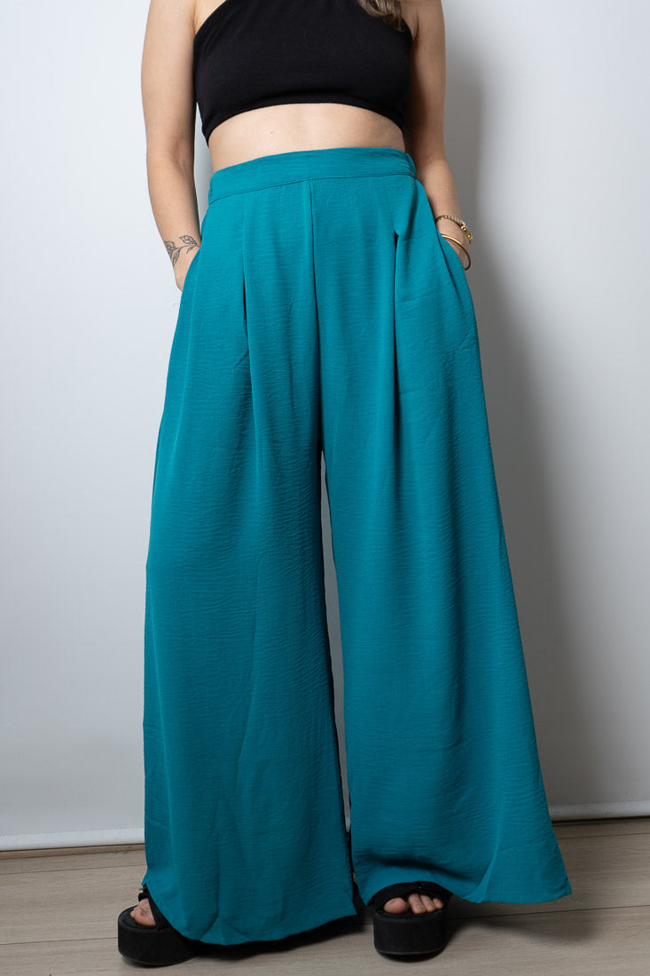 Pantalon Palazzo Aurora - Turquesa