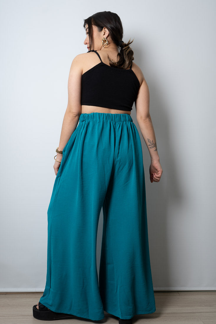 Pantalon Palazzo Aurora - Turquesa
