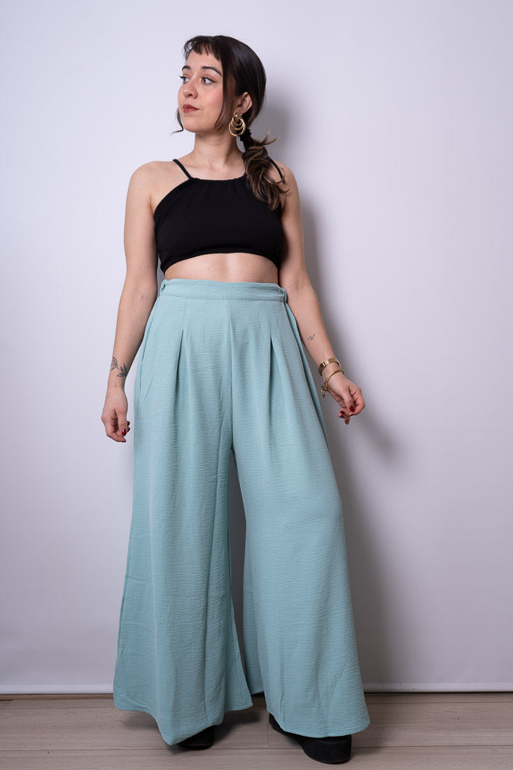 Pantalon Palazzo Aurora - Verde agua