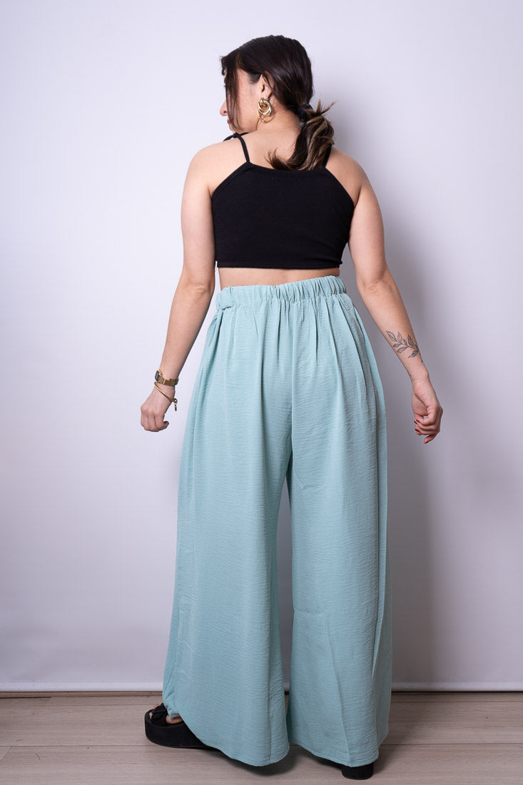 Pantalon Palazzo Aurora - Verde agua