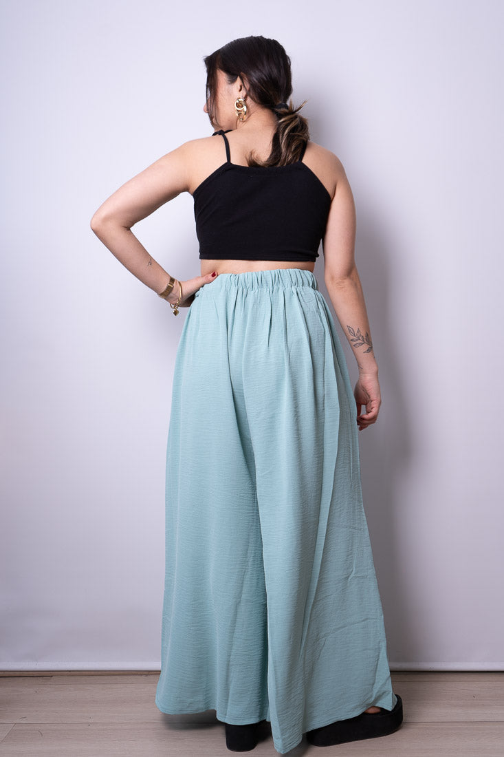Pantalon Palazzo Aurora - Verde agua