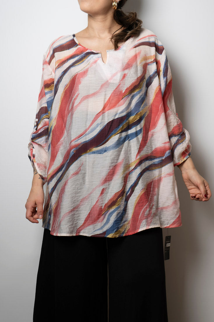 Blusa Alicia diseño - tonos coral, blanco y mas