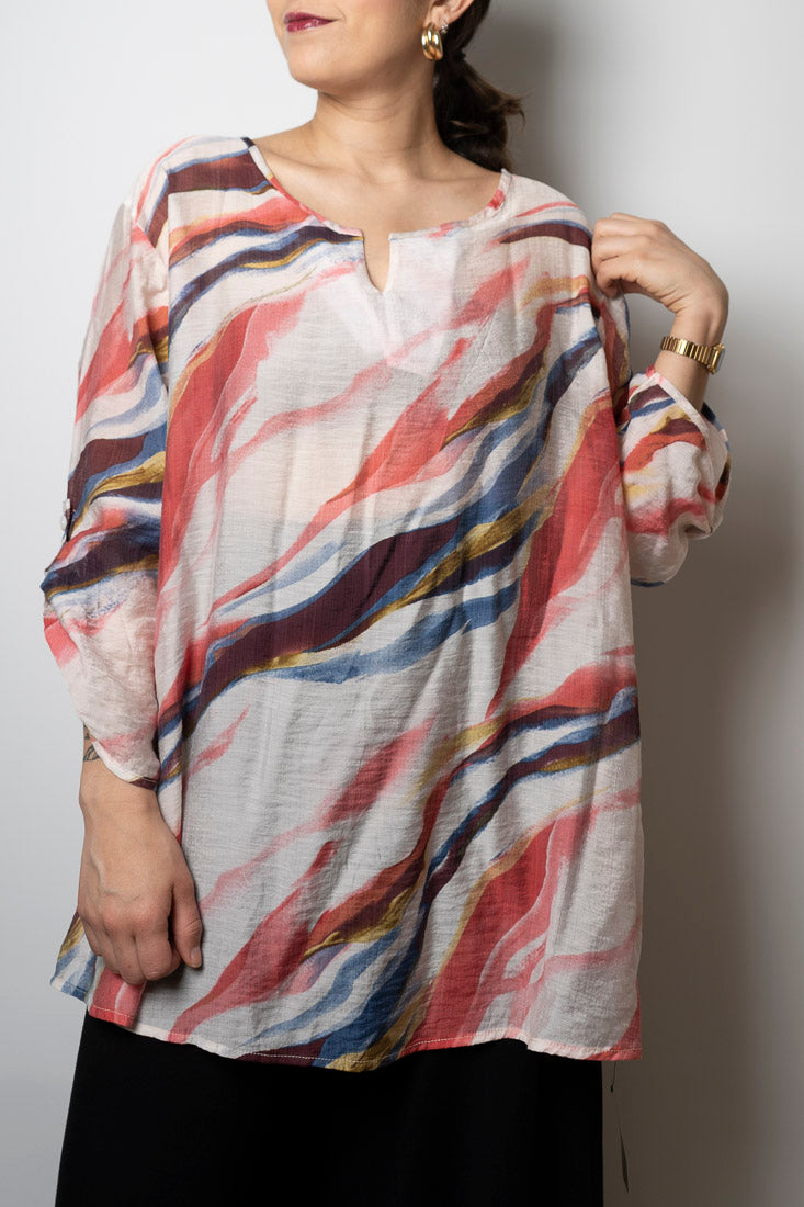 Blusa Alicia diseño - tonos coral, blanco y mas