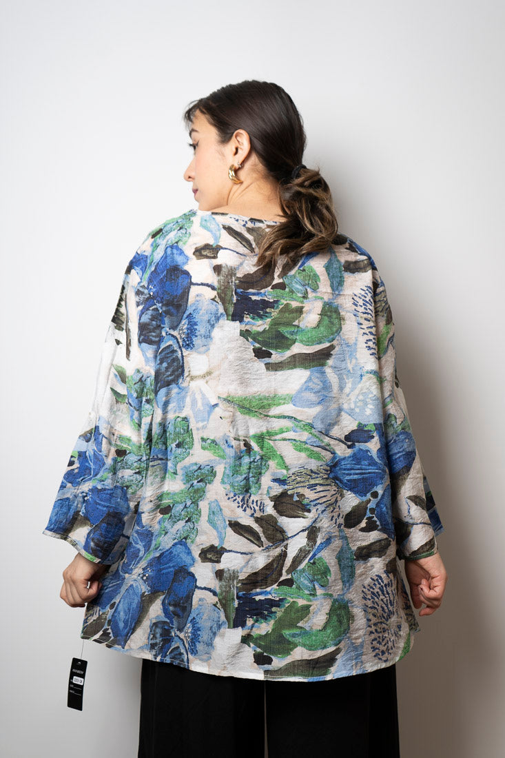 Blusa Alicia diseño - tonos azules y verdes