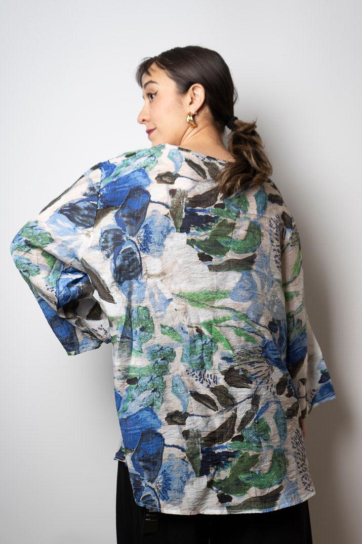 Blusa Alicia diseño - tonos azules y verdes
