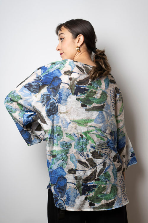 Blusa Alicia diseño - tonos azules y verdes