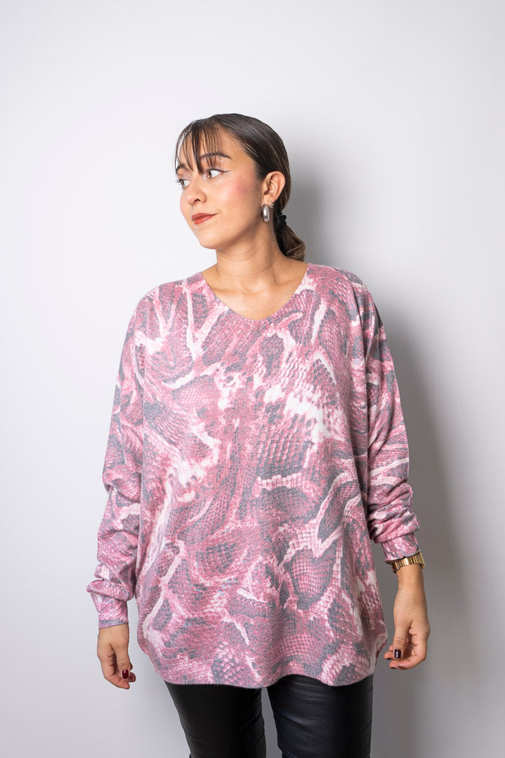 Sweater Animal print - Rosado