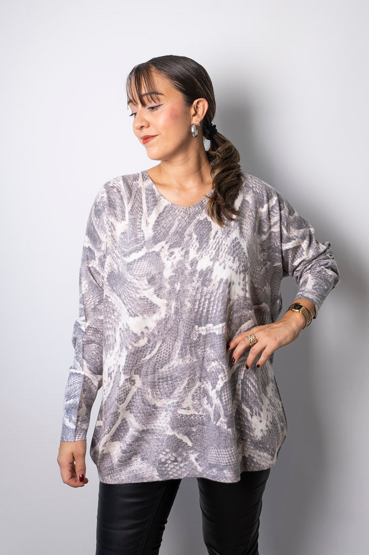Sweater Animal print - Gris