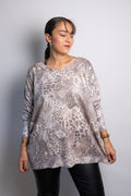 Sweater Animal print  leopardo - Beige