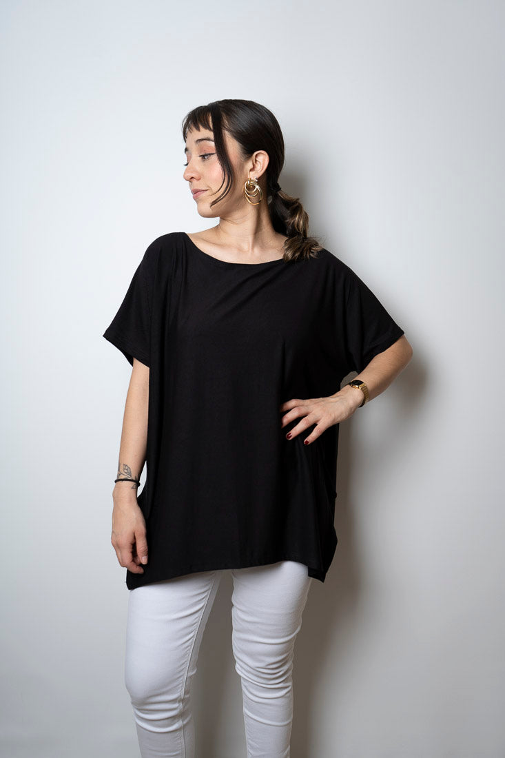 Polera algodón Emilia - Negro