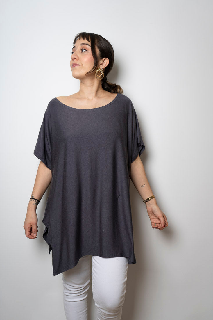 Polera algodón Emilia - Grafito