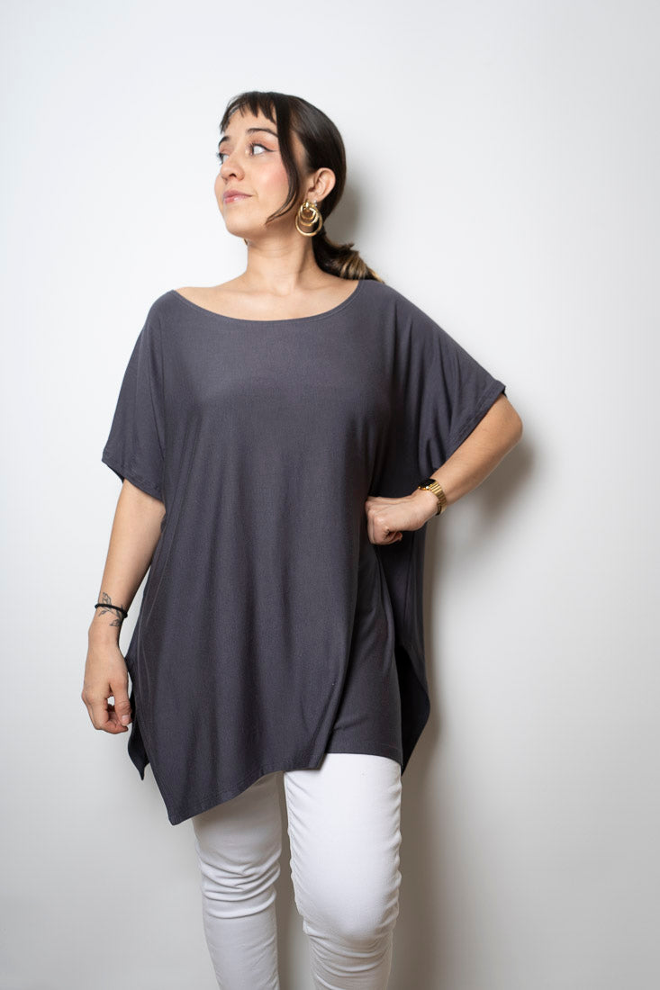 Polera algodón Emilia - Grafito