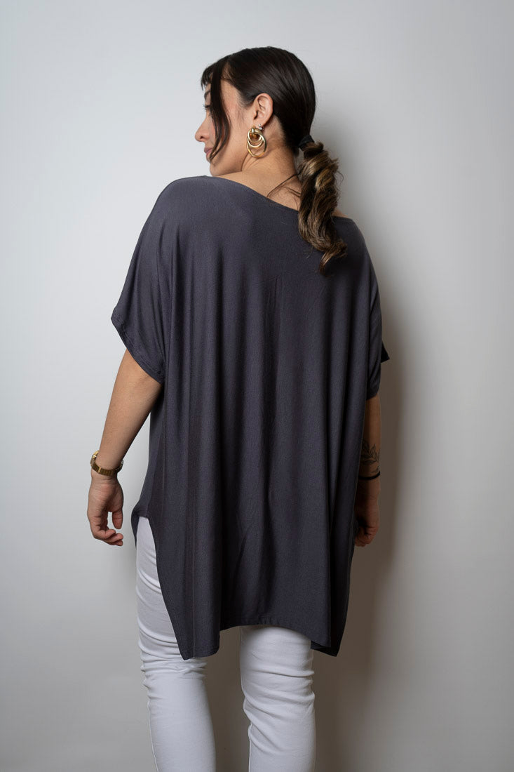Polera algodón Emilia - Grafito
