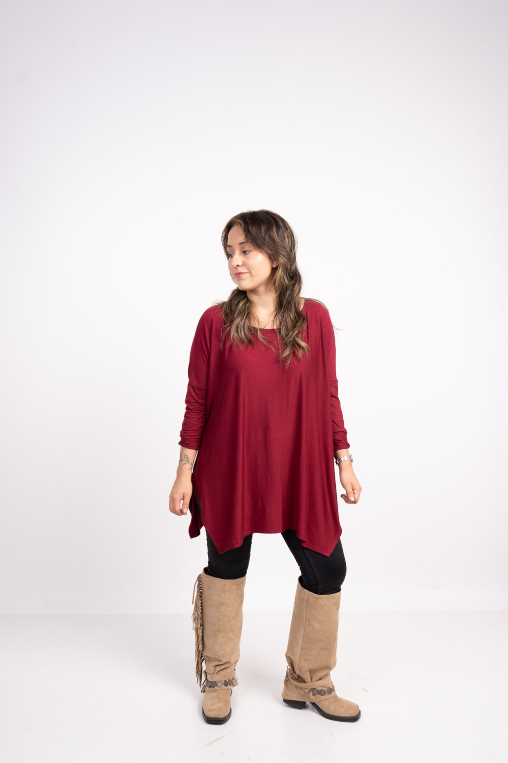 Polera Colomba -algodón - Burdeo