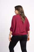 Sweater Flor - Burdeo