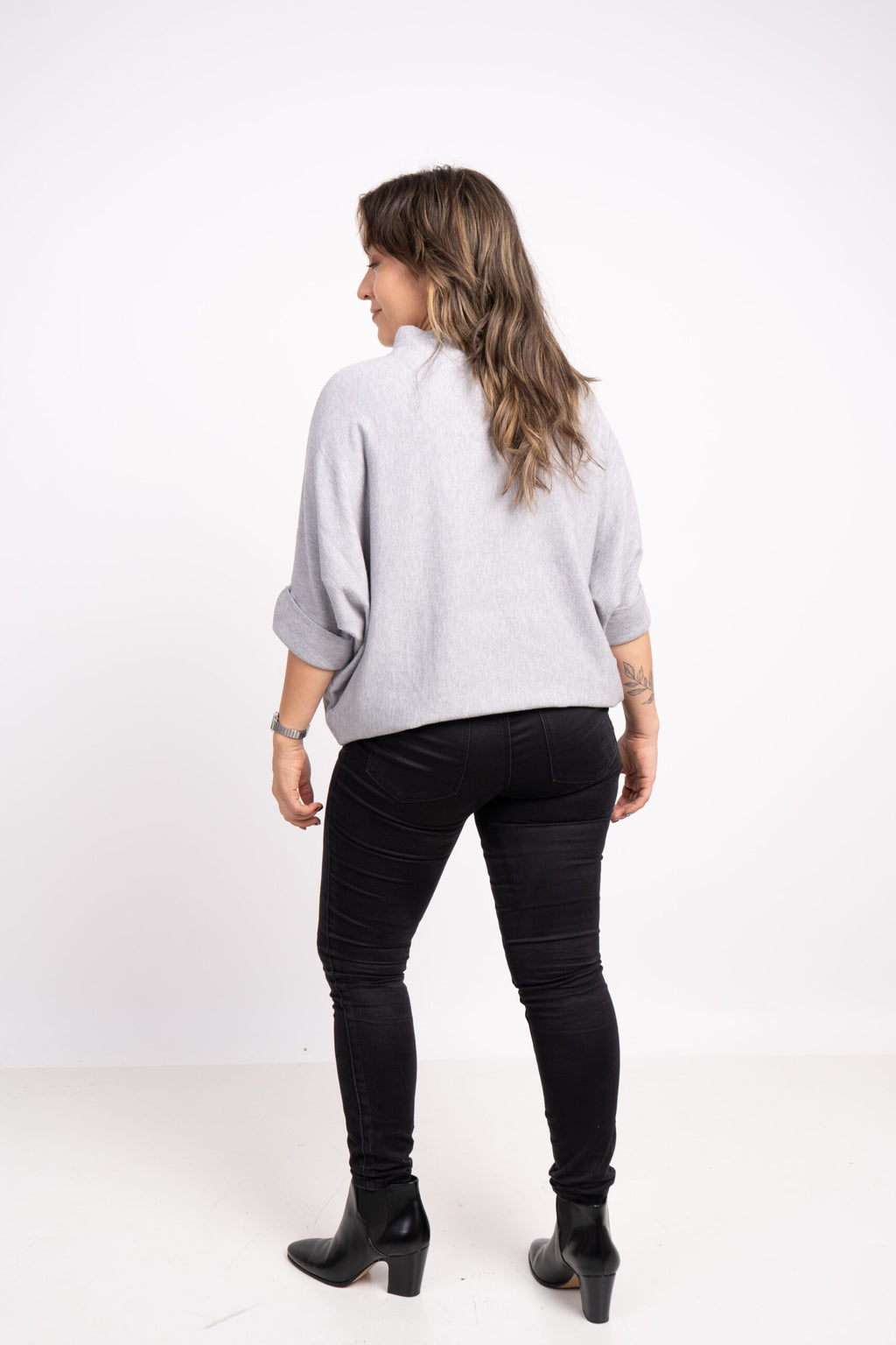 Sweater Flor - Gris