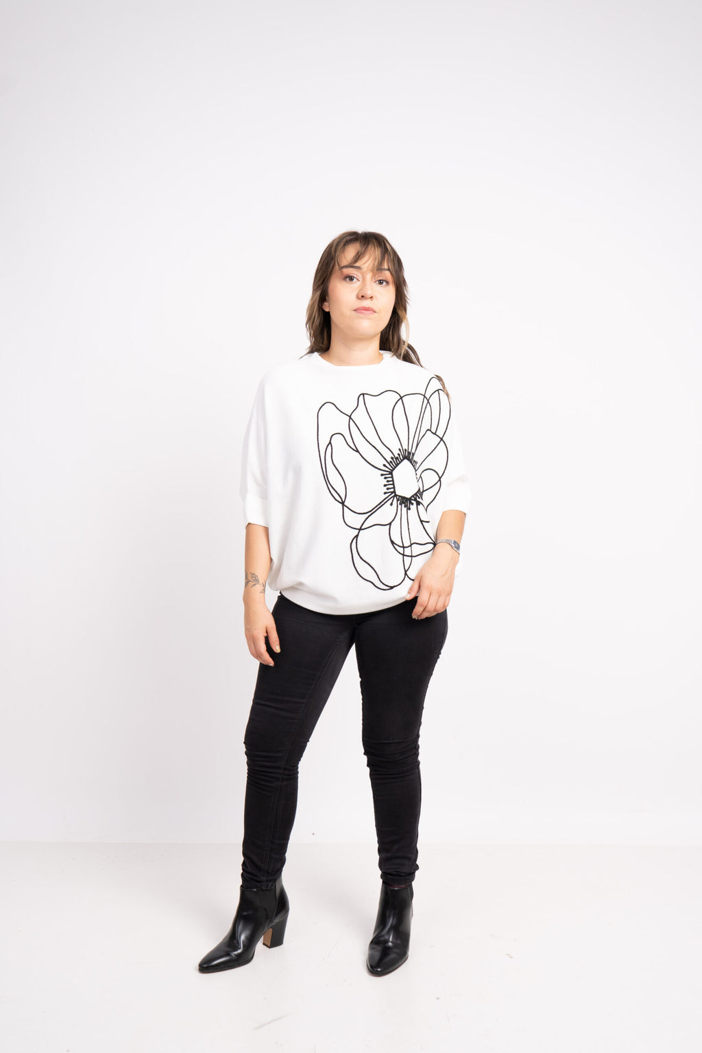 Sweater Flor - Crudo