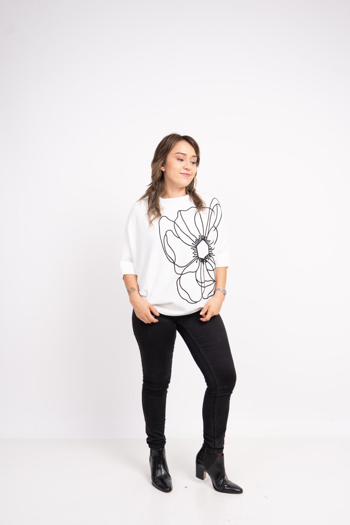 Sweater Flor - Crudo