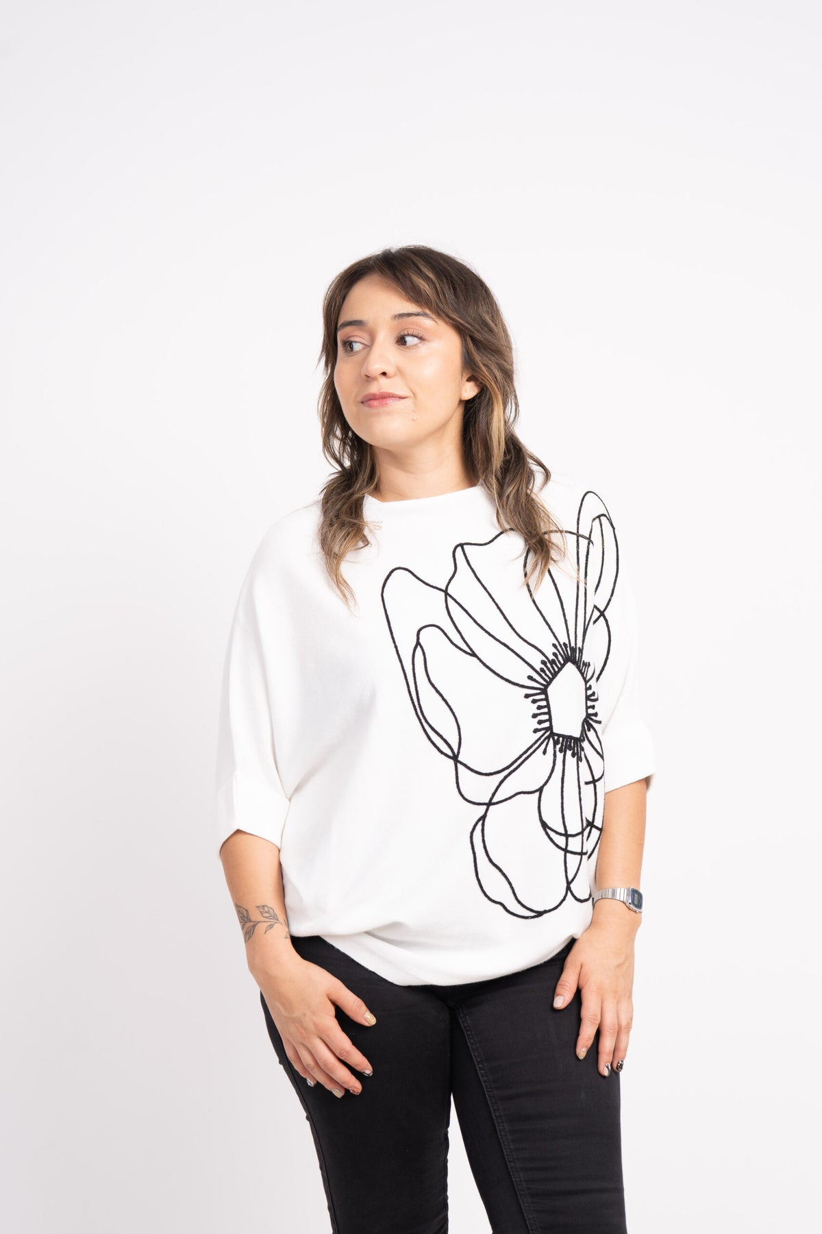 Sweater Flor - Crudo