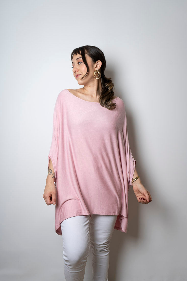Polera Monica - Rosado  manga corta