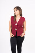 Sweater Conchitas - sin mangas - Burdeo