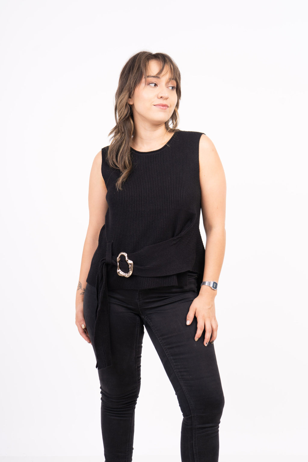 Sweater sin mangas - Olivia - Negro