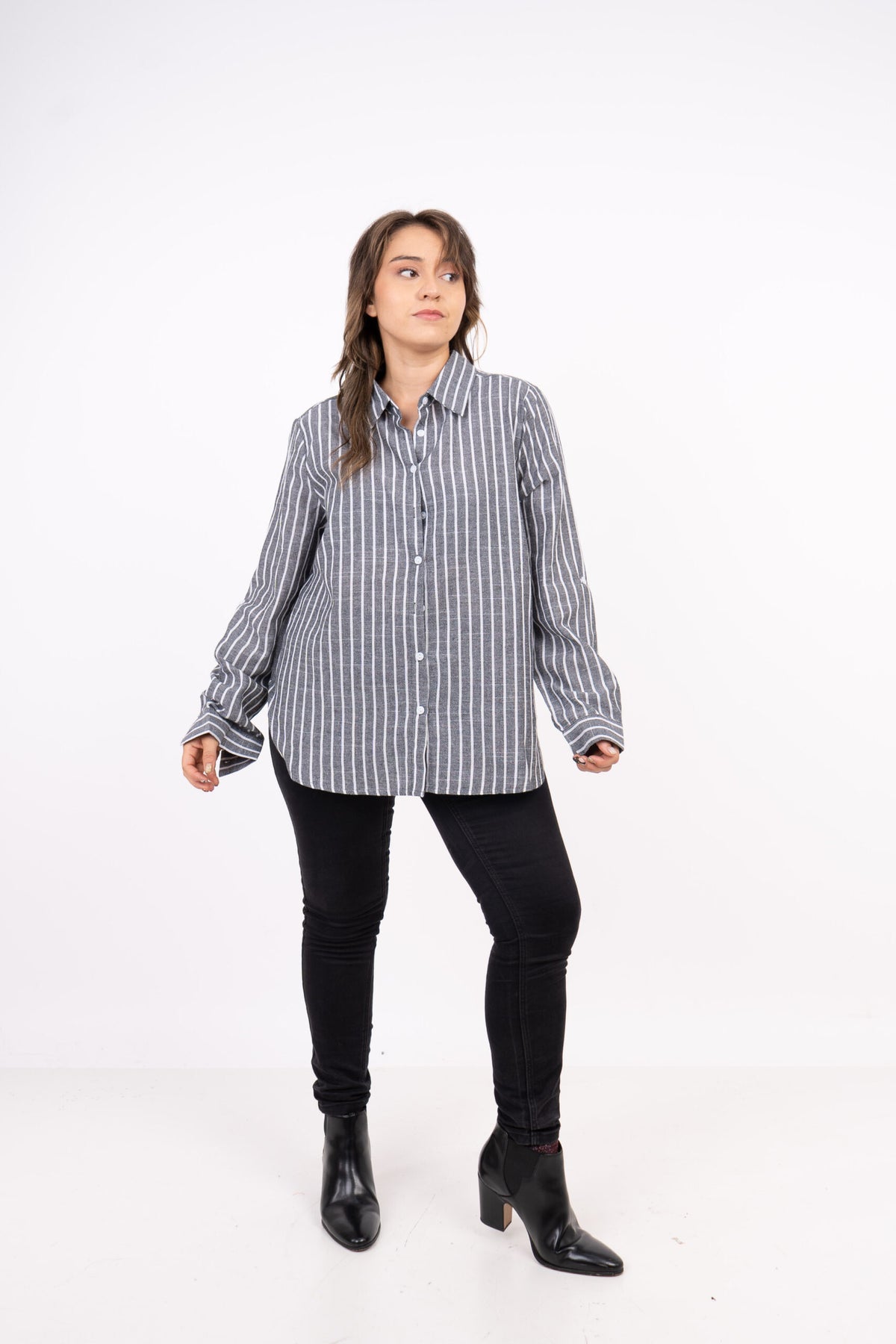 Blusa Rayada - Gris