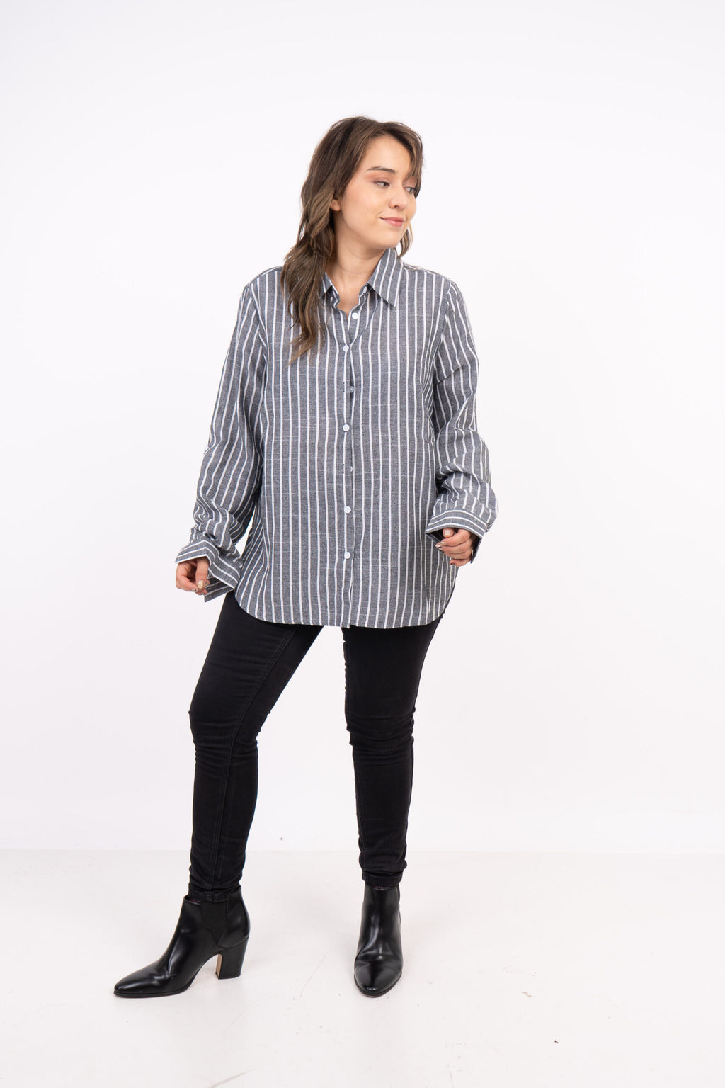 Blusa Rayada - Gris
