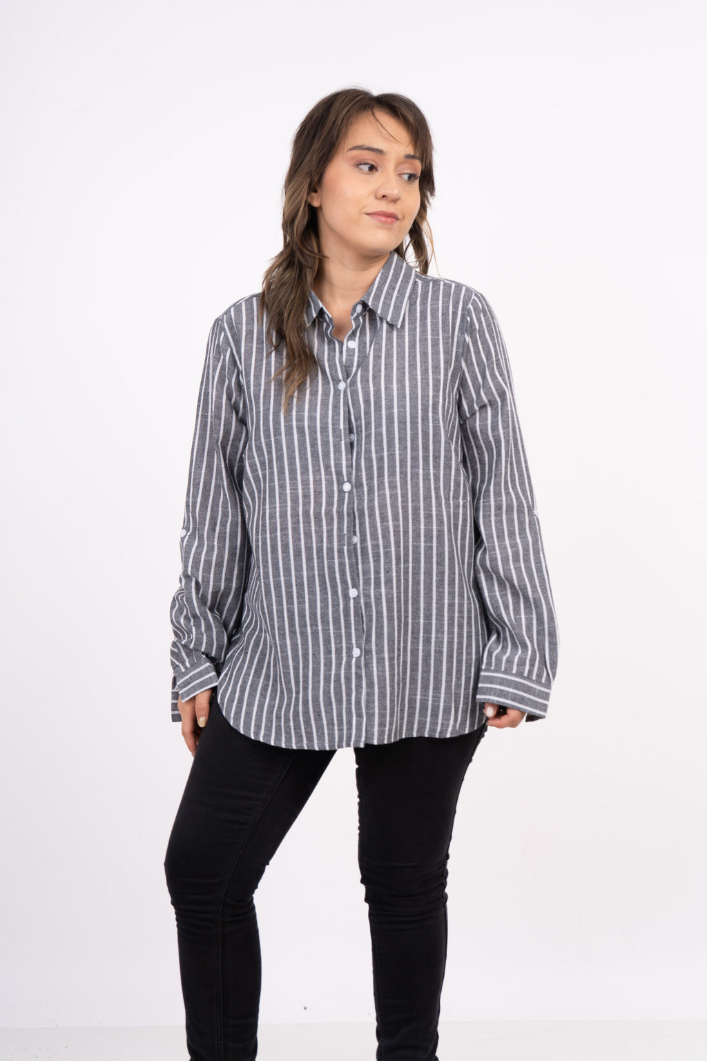 Blusa Rayada - Gris