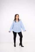 Blusa Rayada - Celeste