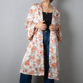 Kimono flores - Crudo y coral