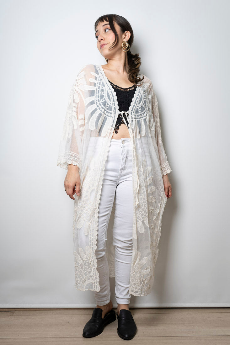 Kimono encaje - Crema