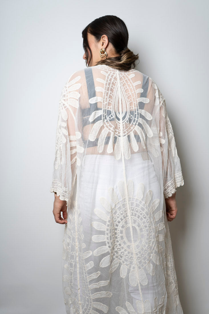 Kimono encaje - Crema