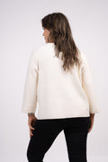 Sweater abierto - Boton dorado - Crudo