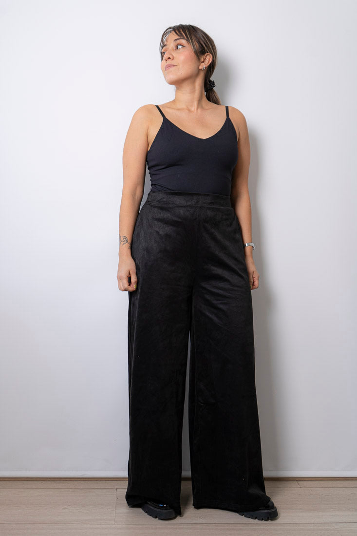 Pantalon Palazo Gamuza - Negro